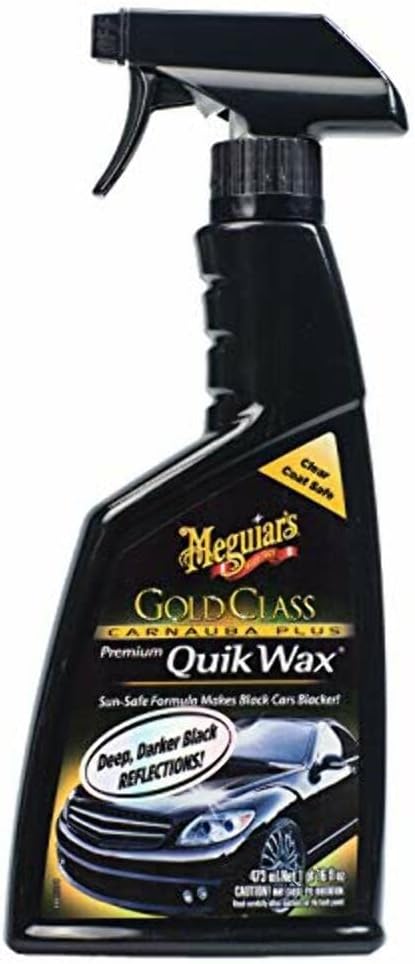 Meguiar's G7716 Gold Class Carnauba Quik Wax, Special Blend for Richness and Shine, Clear Coat Safe Meguiar's Quik Wax, Spray That Leaves Lasting Results Without Residue, 16 Oz