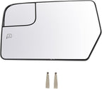 TRQ Driver Side Heated Spotter Mirror Glass with Backing Plate Compatible with 2012-2017 Ford Expedition, 2012-2014 Lincoln N