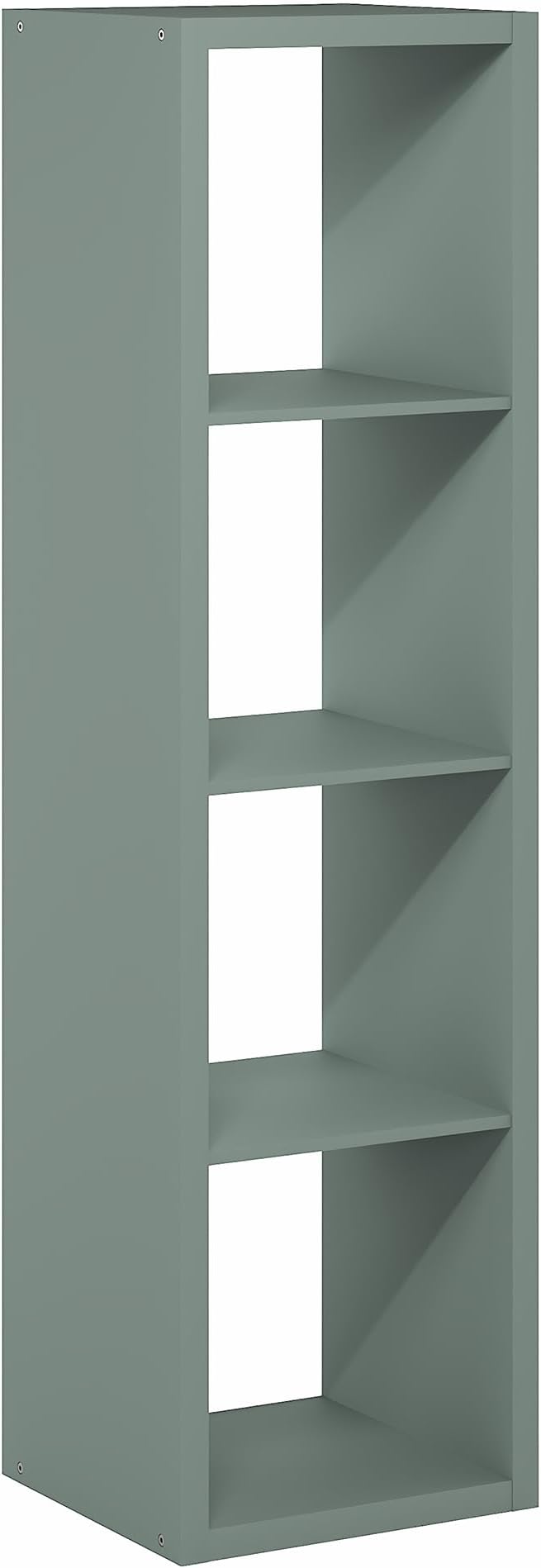 Furinno Cubicle Book Shelf, Vertical 4-Cube Bookshelf, Extra Thick Horizontally & Vertically Reversible Bookcase with Open Ba