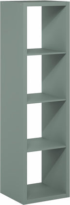 Furinno Cubicle Book Shelf, Vertical 4-Cube Bookshelf, Extra Thick Horizontally & Vertically Reversible Bookcase with Open Ba