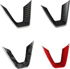 JSWAN Carbon Fiber Steering Wheel Panel Cover Fit for Tesla Refreshed Model 3 Highland Performance (2024+) Model Y Juniper (2025+) Steering Wheel Frame Trim Cover Accessories (Gloss Twill Weave)