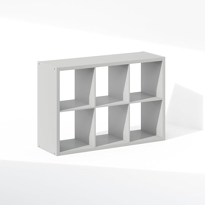 Furinno Cubic Closet Organizers and Storage, 6-Cube Closet Organizer, Open Shelf Closet Storage, Extra Thick Frame for Wardro