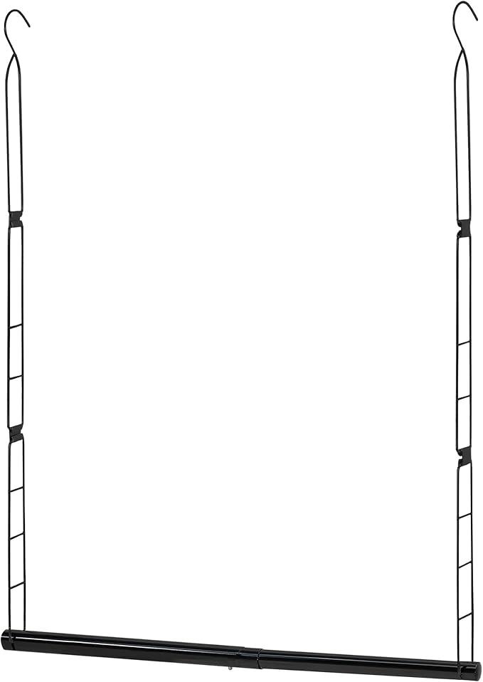 STORAGE MANIAC Hanging Closet Rod, Adjustable Width and Height Closet Hanging Organizer, Space-Saving Clothes Hanging Bar, Cl