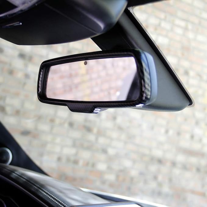 Crosselec Carbon Fiber Rearview Mirror Frame Cover Trim For Dodge Charger 2015+