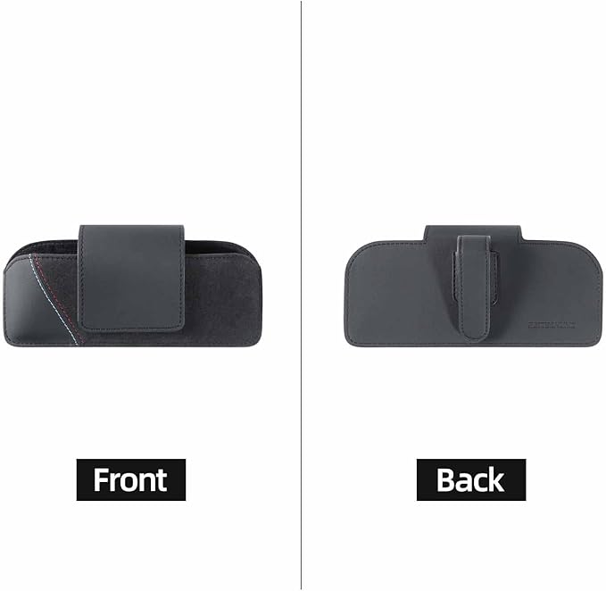 BETTERHUMZ Car Eyeglasses Holder Storage Case Compatible with BMW 5 6 GT X5 X6 Serie E60 E70 E71 G30 G38 525i 530i 540i for Alcantara Sunglasses Organizer Box Accessories (NAPA leather)