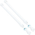 2PCS Small Tension Curtain Rod 16 to 28 Inch,White Short Curtain Rods No Drilling,Loaded Expandable Spring Curtain Rods for K