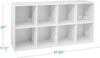 Best Choice Products 8-Cube Storage Organizer, 11in Shelf Opening, Bookcase, Display Shelf, Customizable w/ 3 Removable Back 