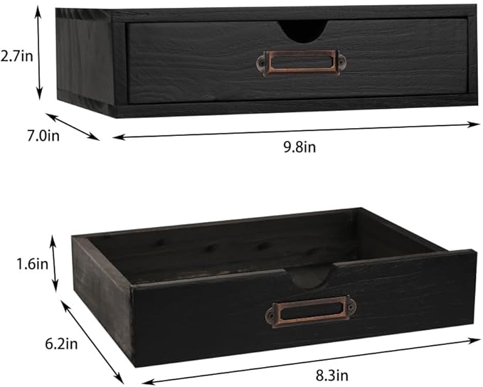 Wooden Storage Box Apothecary Drawers Vintage Wooden Drawers Wood Desktop Organizer with Drawers Countertop Drawers Library C