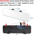 SkycropHD Frameless Rear View Mirror Interior Panoramic Wide Angle Mirror Eliminate Blind Spots for Car SUV Truck – Flat,11.8in (White)