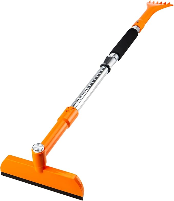 REALYOU 49.2" Snow Brush & Ice Scraper for Car Windshield, Upgraded Extendable Snow Brush with 360° Pivoting Brush Head and Foam Grip for Car Auto Truck SUV