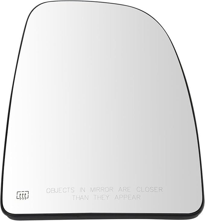 TRQ Passenger Side Upper Mirror Glass Heated Clear Compatible with 2014-2023 Ram ProMaster 1500 2500 3500 CH1325195