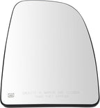 TRQ Passenger Side Upper Mirror Glass Heated Clear Compatible with 2014-2023 Ram ProMaster 1500 2500 3500 CH1325195