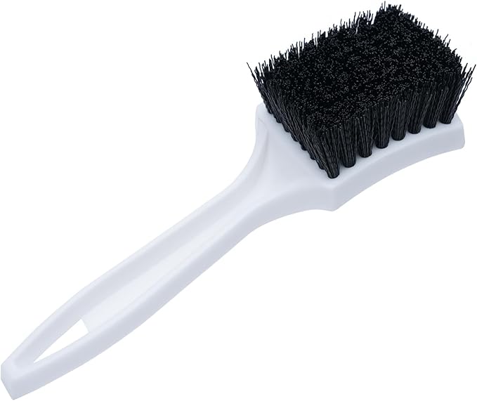 Nanoskin 8.5-Inch Deep Clean Stiff Scrub Brush for Carpets & Floor Mats, Black Nylon - Professional Automotive Detailing, Hom