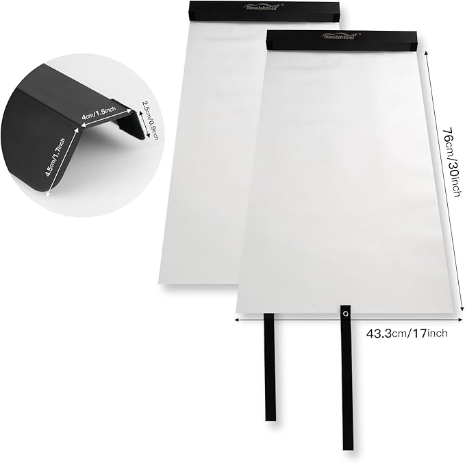 NEWISHTOOL Car Door Panel Cover, 2 Packs Waterproof Guard Protection for Window Film Tint Application, Reusable PET Water Shield Sheets, Black