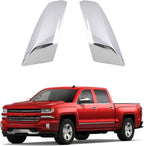 AUCERAMIC Chrome Top Half Mirror Cover Caps Fit for 2014-2018 Chevy Silverado 1500 2500HD 3500HD GMC Sierra 1500 2500HD 3500HD