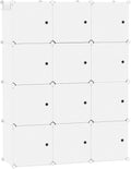 C&AHOME Cube Storage Organizer with Doors, 12-Cube Shelves, Closet Cabinet, DIY Plastic Modular Bookshelf Ideal for Bedroom, 