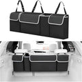 Car Trunk Organizer with Lid, Large Waterproof Vehicle Backseat Hanging Storage Bag with 4 Pockets & Adjustable Straps, Colla