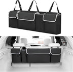 Car Trunk Organizer with Lid, Large Waterproof Vehicle Backseat Hanging Storage Bag with 4 Pockets & Adjustable Straps, Colla