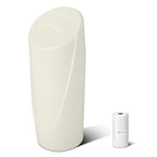 Car Trash Can Bin with Lid - Car Garbage Can Cup Holder - Light Beige Mini Leakproof Vehicle Garbage Bin with 40pcs Trash Bags-Automotive Organizers and Storage for Front Back Seat Accessories