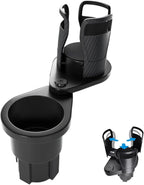 jeseny Pack-1 Car Cup Holder, 360 Degrees Rotating Adjustable Base Car Water Cup Holder, 2 in 1 Multifunctional Drink Holder (Black)