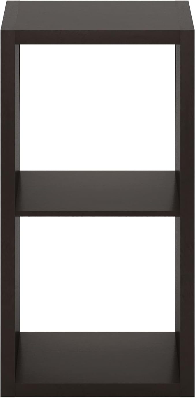 Furinno CUBICLE Book Shelf, 2-Cube Bookshelf, Extra Thick Frame Horizontally & Vertically Reversible Bookcase with Open Back,