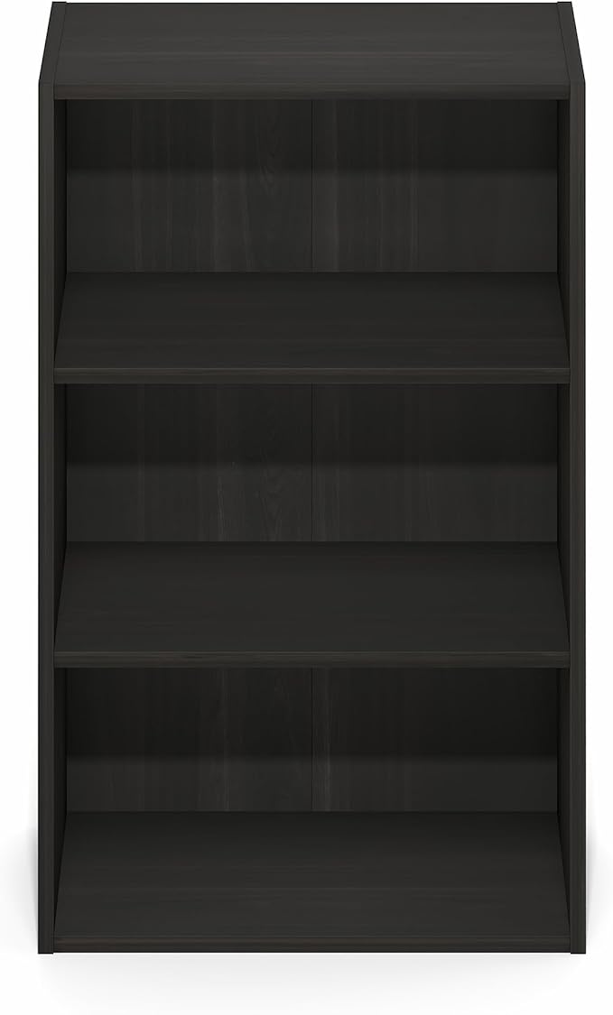 Furinno Basic Book Shelf, 3-Tier Bookshelf, Storage Organizer Bookcase with Open Shelf, 11 x 17 x 26, for Living Room, Bedroo