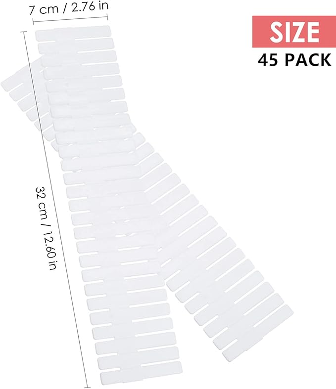 45 Pack Drawer Dividers, Plastic Adjustable Drawer Storage Organizer for Tidying Clutter Socks, Underwear, Makeup, Kitchen, D
