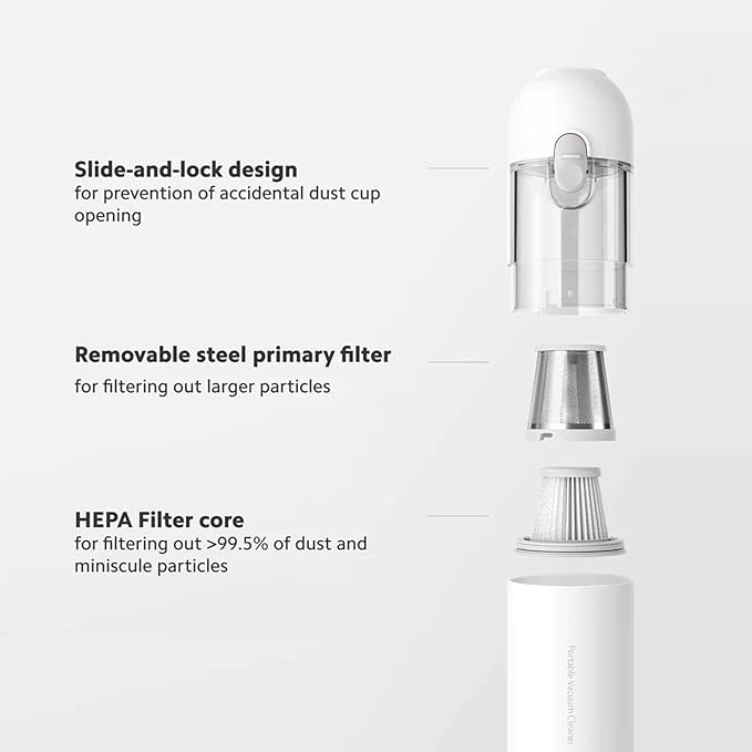 XIAOMI Handheld Vacuum 13,000Pa, Powerful Brushless Motor Cordless Car Vacuum Cleaner, Ultra Lightweight Portable Mini Hand V