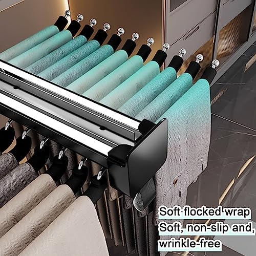 Pull-Out Clothes Rail,Extendable Pull Out Storage Closet Rod, Bearing 40kg Pull-Out Clothes Rail, Aluminum Alloy Retractable 