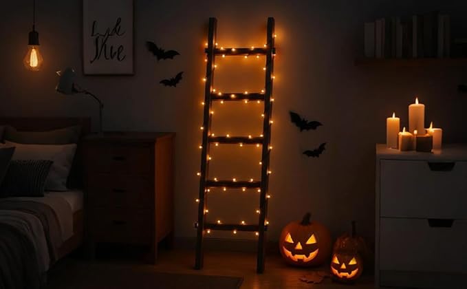 Blanket Ladder Fully Assembled 57in Wooden Ladder Shelf Living Room Bathroom Bedroom Decorative Wall Leaning Farmhouse Quilt 