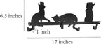 Evelots Over The Door 4 Hook Towel/Coat Rack Hanger Organizer, Kitty Cat Design-Easy No Tool Installation-Black Iron-Holds 20
