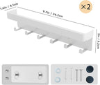 2 Pieces Key Holder for Wall Rustic Key and Mail Organizer 6 Key Hooks with Shelf Small Key Rack with Tray Adhesive Key Hange