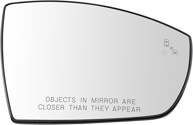 TRQ Passenger Side Mirror Glass Heated Blind Spot Convex Compatible with 2013-2016 Ford Escape 2017-2018 Ford C-Max FO1325164