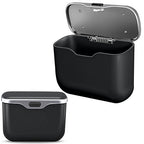 Car Trash Can with Lid, Leakproof Auto Garbage Bin, Waterproof Car Trash Bag Holder with PU Leather Top for Back of Seat/Door, Fit for SUVs, Sedans, Trucks Black