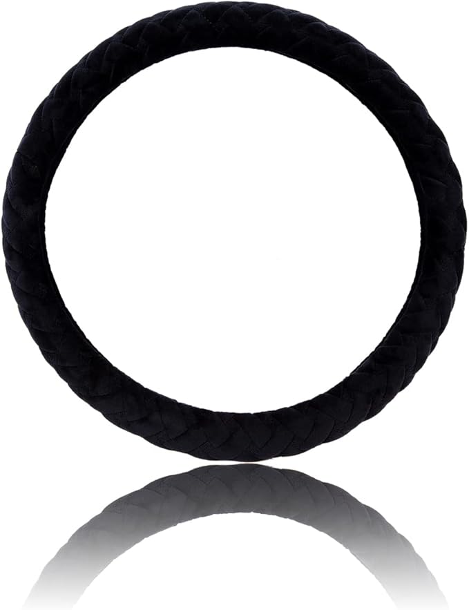 Flying Banner car Steering Wheel Cover Soft Velvet Warm Universal Size 15 inches SUV Truck Anti Slip Odorless Summer Winter (