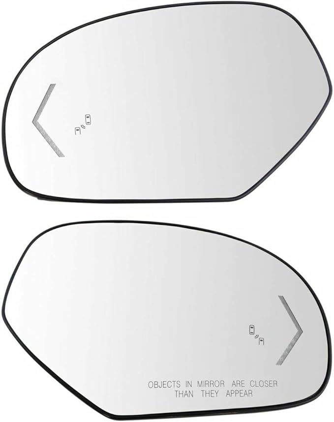 Replacement Mirror Glass Heated Arrow Signal Blind Spot Detection Driver Passenger Side Kit Pair Mechanics Choice for GM