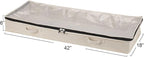 Household Essentials Cedarline Under Bed Storage Bag, Heavy-Duty Cotton Canvas, Textured PEVA Top with Durable 3-Sided Zipper