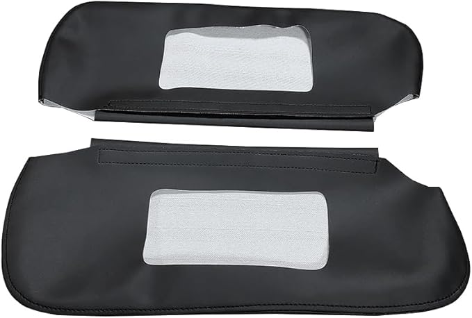 Black Car Sun Visor Cover PU Leather, Left and Right Side Sun Visor Skin Pair Fits for Chevy Camaro Firebird 1993-2002 (Skin Only)