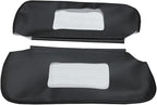 Car Sun Visor Cover Pair Fit for Chevy Camaro 1993-2002, for Pontiac Firebird 1993-2002, Microfiber Leather, Black-Black Stitch