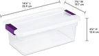 Sterilite 6 Qt ClearView Latch Storage Box Stackable Bin with Latching Lid, Plastic Container to Organize Shoes in Closet, Cl