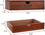 Wooden Storage Box Apothecary Drawers Vintage Wooden Drawers Wood Desktop Organizer Countertop Storage Box Library Card Catal