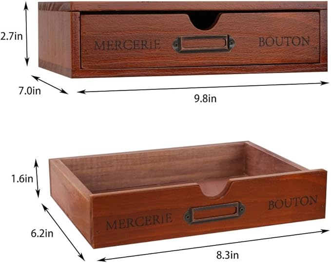 Wooden Storage Box Apothecary Drawers Vintage Wooden Drawers Wood Desktop Organizer Countertop Storage Box Library Card Catal