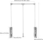 Pull Down Closet Rod, Adjustable Wardrobe Organizer Clothing Rail For Hanging Clothes Heavy Duty Clothes Rod Hanger Soft Retu