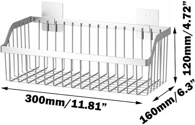 SUS304 Stainless Steel Wire Basket, Hanging Wall Organizer Cabinet Storage Basket, Wall Mounted Shelves for Home Kitchen Bath