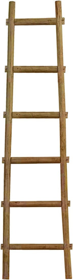 HomeStock Decorative Wooden Ladder Accent Piece for Blankets & Towels Brown