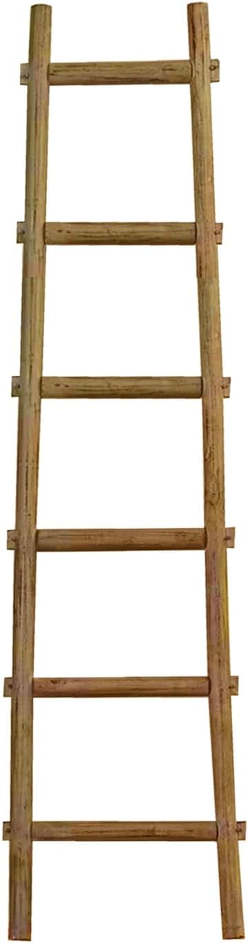 HomeStock Decorative Wooden Ladder Accent Piece for Blankets & Towels Brown