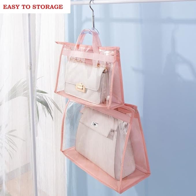 CINPIUK Handbag Dust Bags Clear Purse Storage Organizer for Closet Small to Extra Large Handbags Dust Free Bags Hanging Zippe