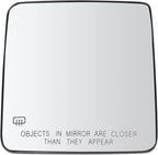 TRQ Passenger Side Power Heated Mirror Glass Snap On Backing Plate Convex Compatible with 2018-2024 Jeep Wrangler 2020-2024 J
