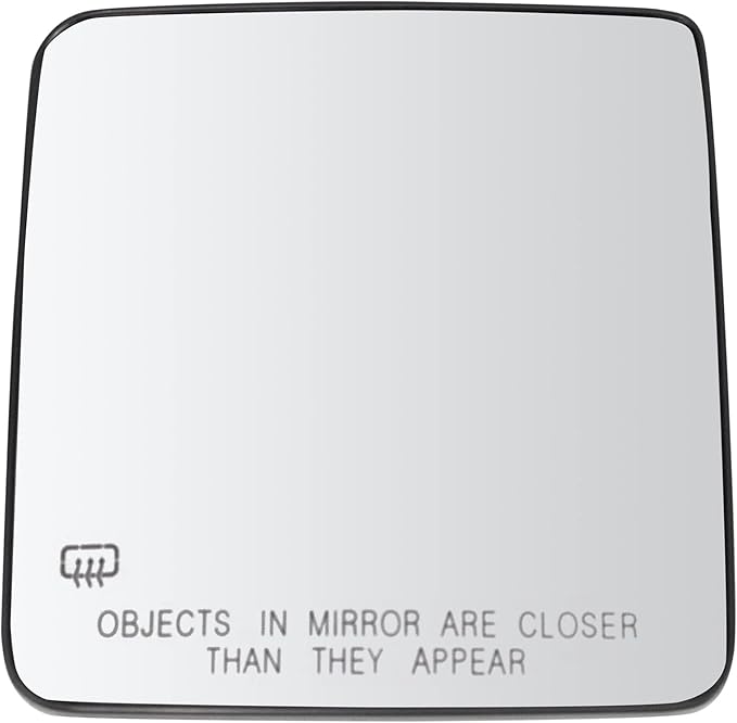 TRQ Passenger Side Power Heated Mirror Glass Snap On Backing Plate Convex Compatible with 2018-2024 Jeep Wrangler 2020-2024 J
