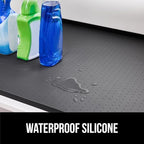 GORILLA GRIP Waterproof Silicone Under Sink Mat with Raised Lip for Kitchen and Bathroom, Cabinet Shelf Liner Stay in Place M